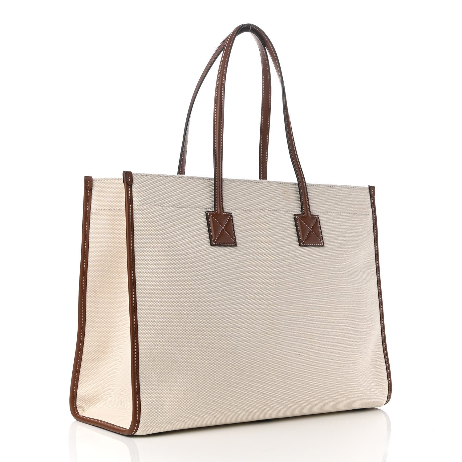 Burberry Canvas Smooth Calfskin Medium Two Tone Freya Tote Brown 2 of 8