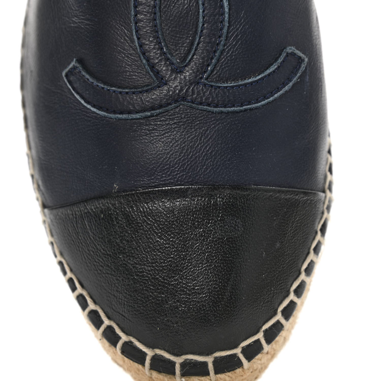 Chanel Lambskin CC Espadrilles 39 Navy Black 10 of 14