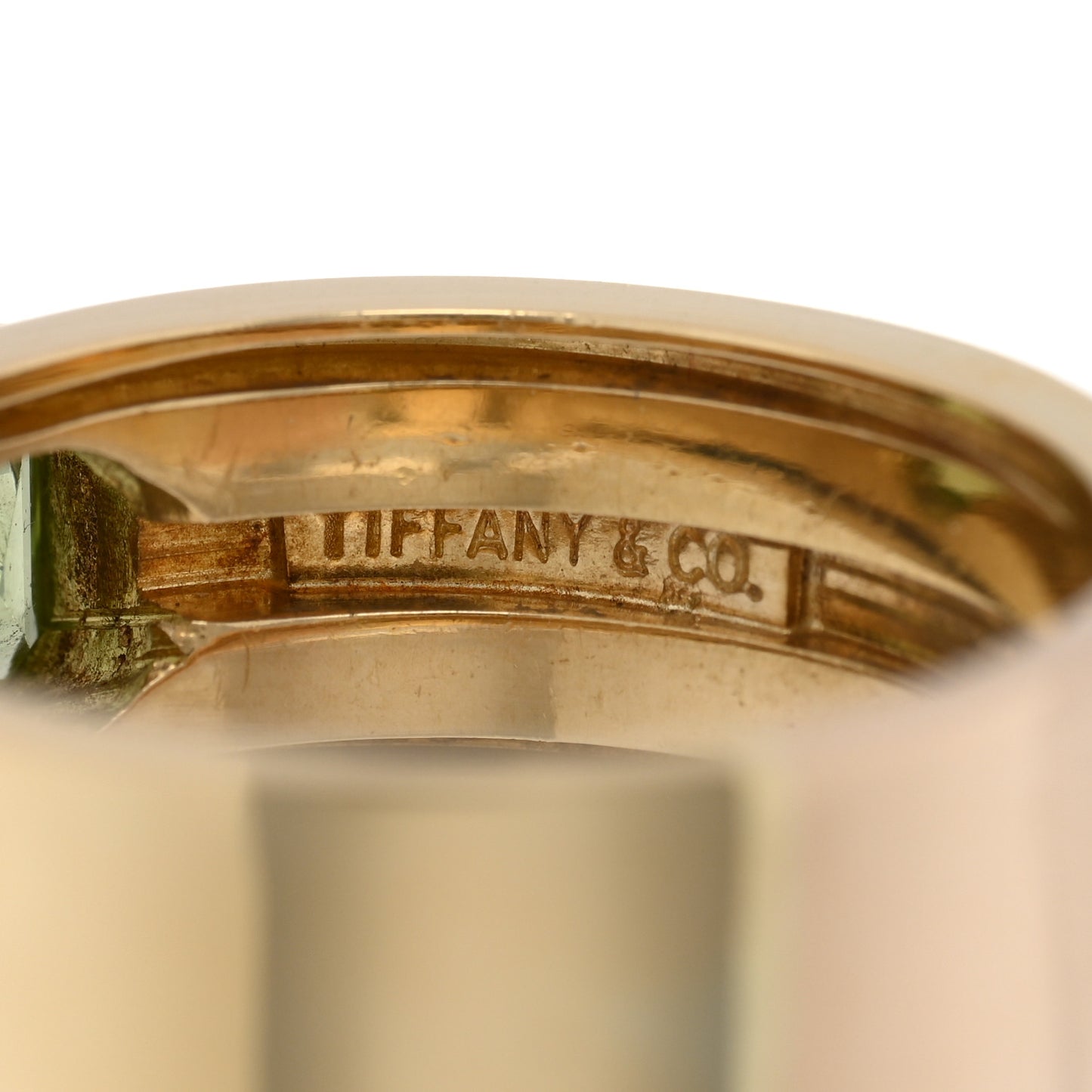18K Yellow Gold Peridot Atlas Ring 58 8.25