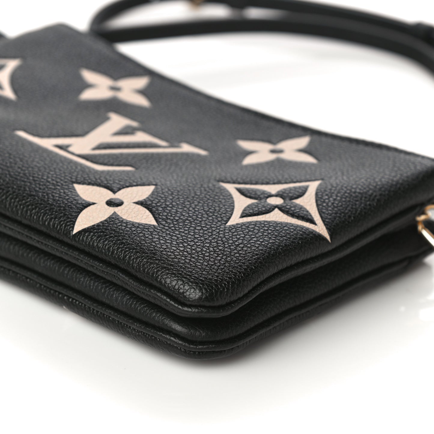 Empreinte Monogram Giant Double Zip Pochette Black Cream