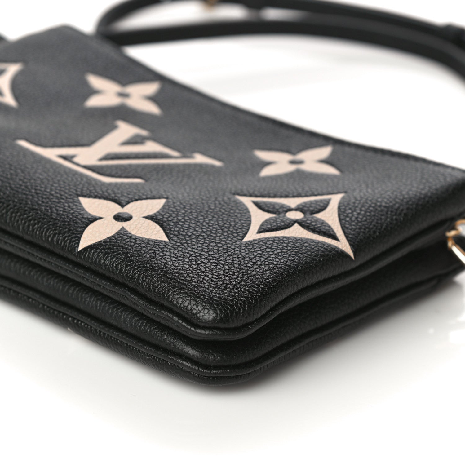 Louis Vuitton Empreinte Monogram Giant Double Zip Pochette Black Cream 10 of 11