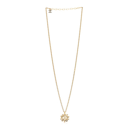 Chanel Crystal CC Pendant Necklace Gold 3 of 5