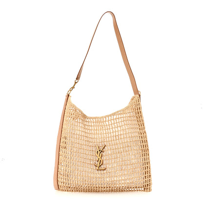 Saint Laurent Raffia Calfskin Oxalis Shoulder Bag Naturale Vintage Brown 1 of 13