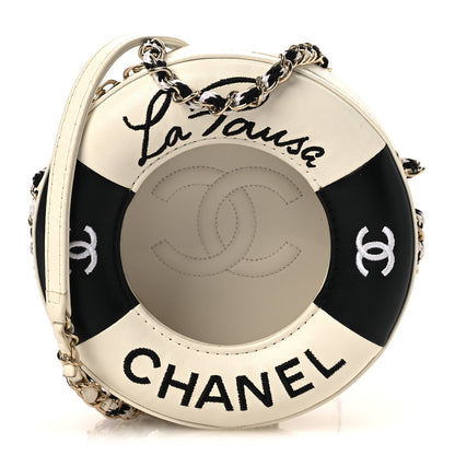 Chanel Lambskin Coco Lifesaver Round Bag Black White 1 of 11