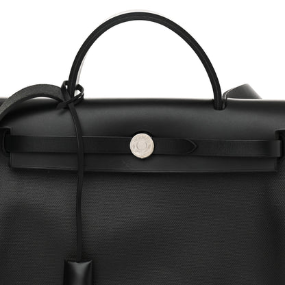 Hermes Toile H Berline Vache Hunter Herbag Zip PM 31 Black Ecru 9 of 9