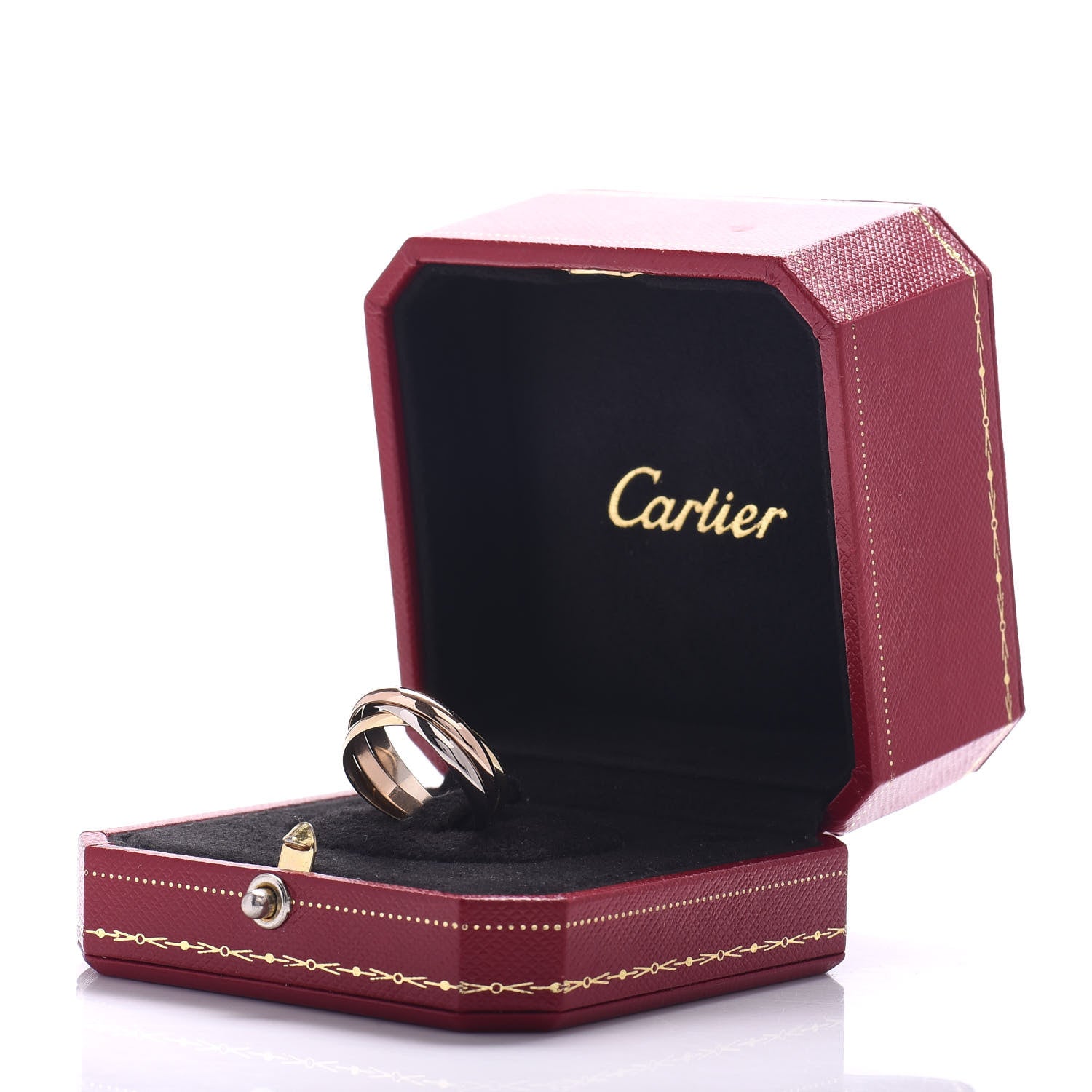 Cartier 18K Pink Yellow White Gold Small Trinity Ring 57 8 5 of 5