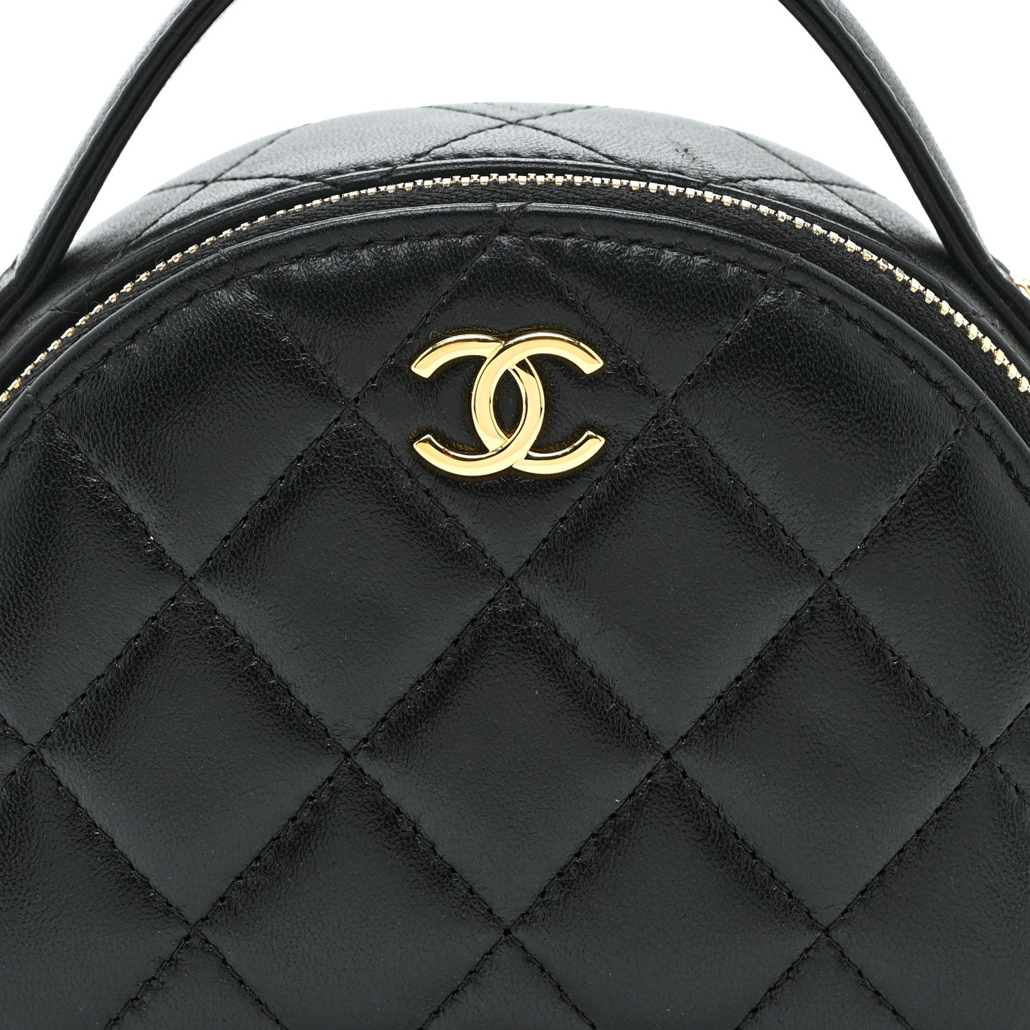 Chanel Lambskin Quilted Mini Chic Riviera Top Handle Vanity Case Black 8 of 10