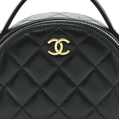 Chanel Lambskin Quilted Mini Chic Riviera Top Handle Vanity Case Black 8 of 10