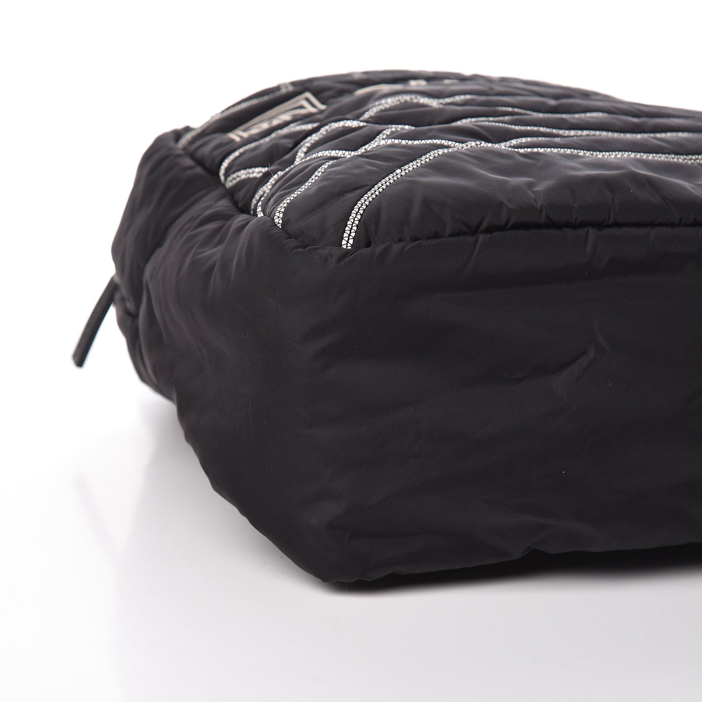 Nylon Embroidered CC Backpack White Black