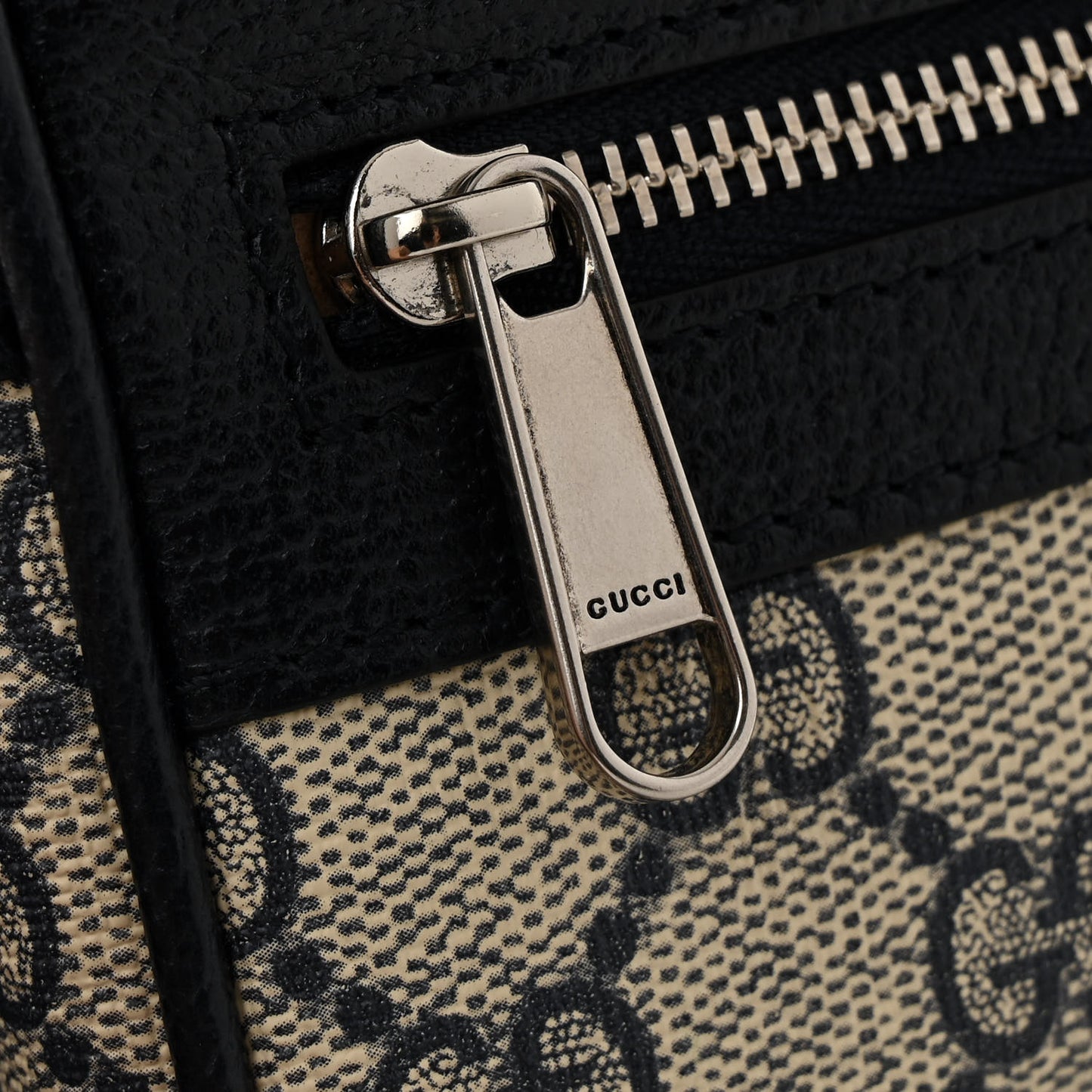 GG Supreme Monogram Textured Dollar Calfskin Web Mini Ophidia Shoulder Bag Beige Blue