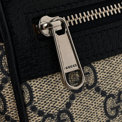 Gucci GG Supreme Monogram Textured Dollar Calfskin Web Mini Ophidia Shoulder Bag Beige Blue 11 of 13