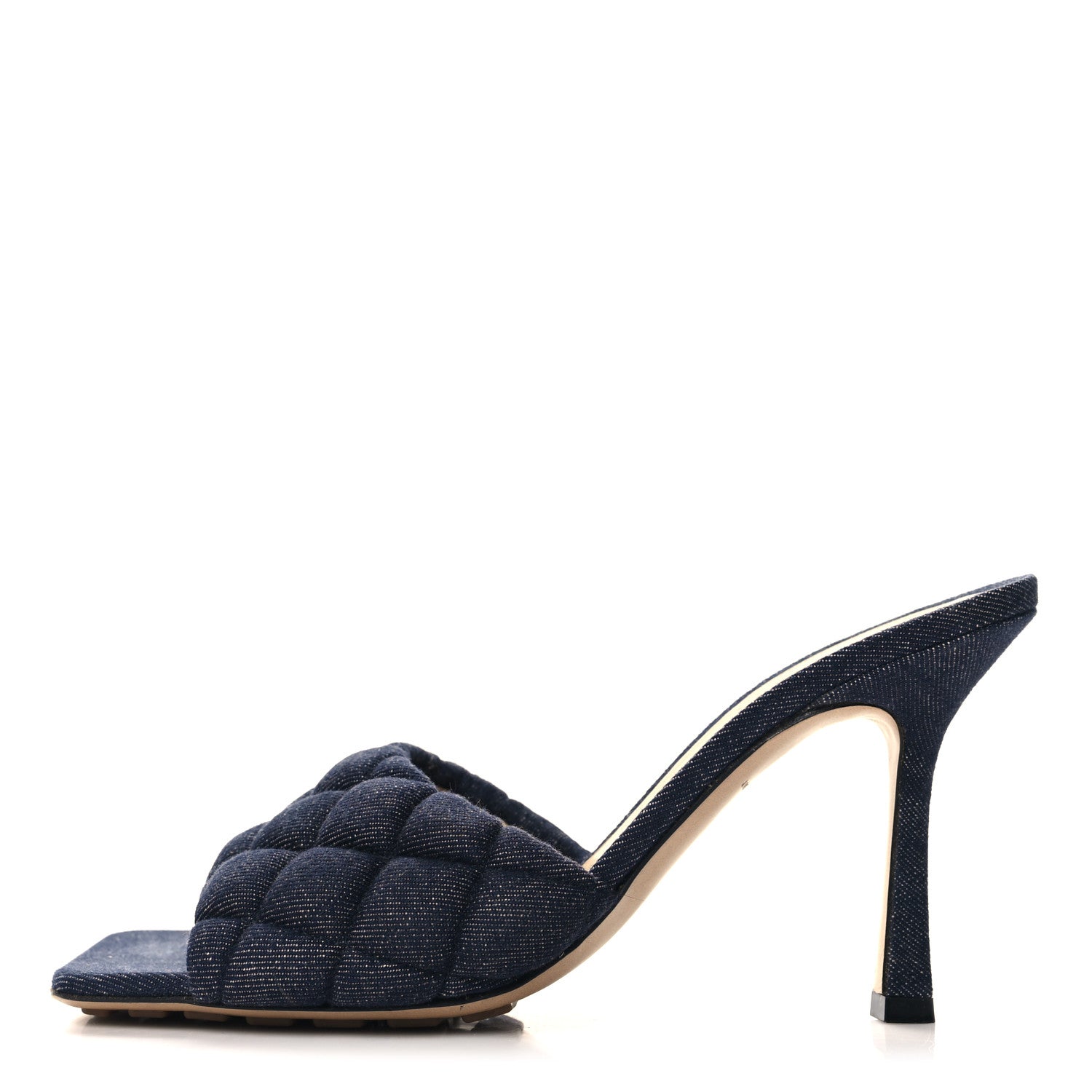 Bottega Veneta Denim Matelasse Padded Mule Sandals 39 Indigo 1 of 7