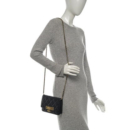 Chanel Lambskin Quilted Golden Class Wallet on Chain WOC Black 2 of 7