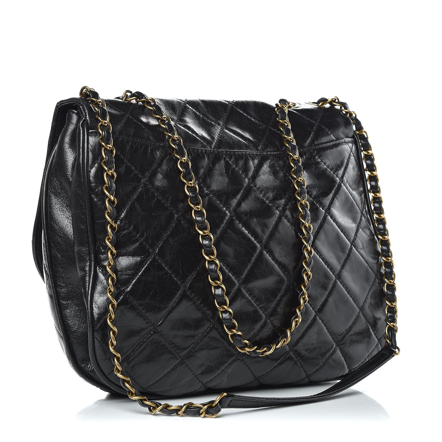 Chanel Aged Glazed Calfskin Quilted Large Bubble CC Flap Black 3 of 9