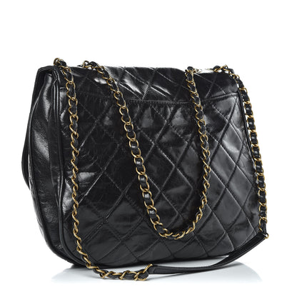Chanel Aged Glazed Calfskin Quilted Large Bubble CC Flap Black 3 of 9
