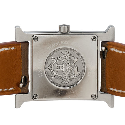 Hermes Stainless Steel Swift 21mm Heure H Hour Quartz Watch Etoupe 4 of 4