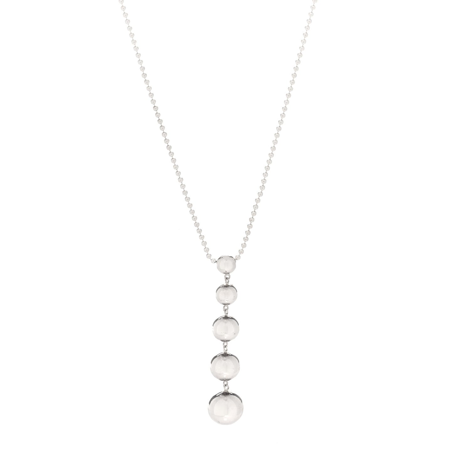 Sterling Silver Graduated Ball Drop Necklace