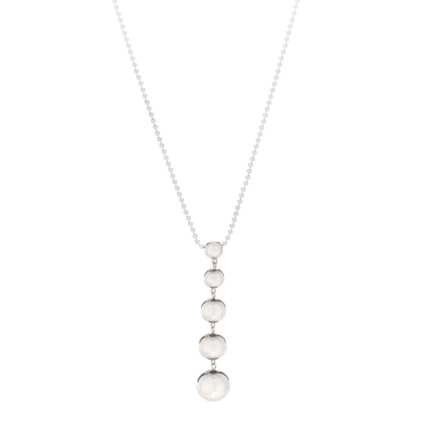 Tiffany Sterling Silver Graduated Ball Drop Necklace 1 of 4