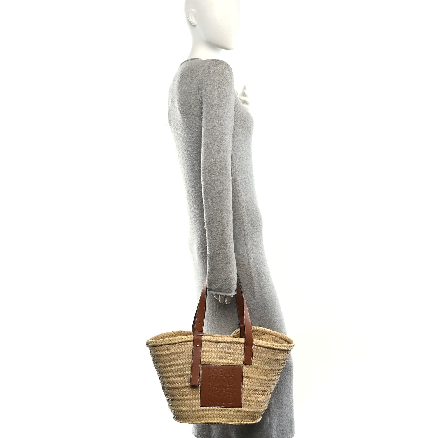 Loewe Raffia Basket Tote Bag Natural Tan 2 of 9
