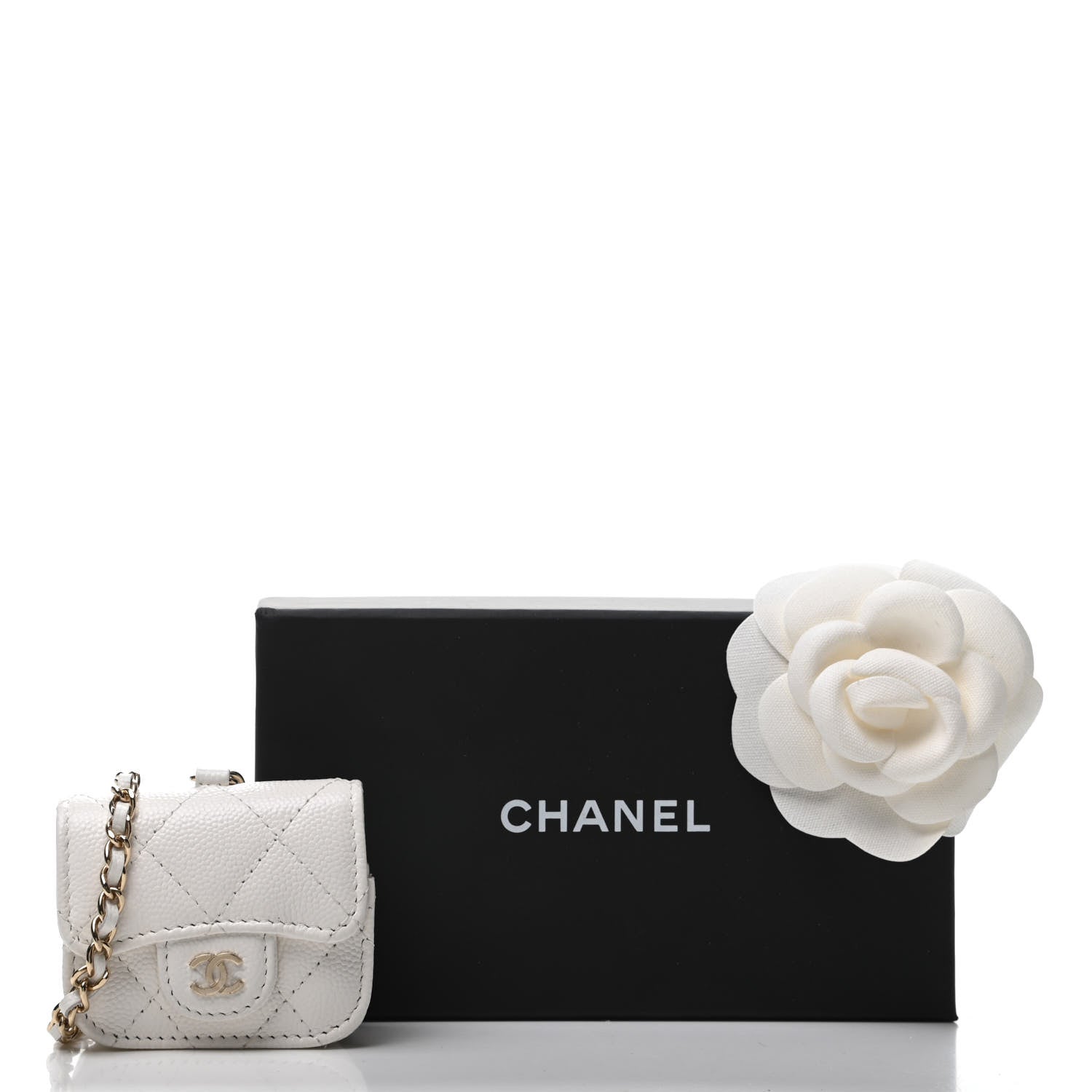 Chanel Caviar Quilted Airpods Pro Case White 9 of 9