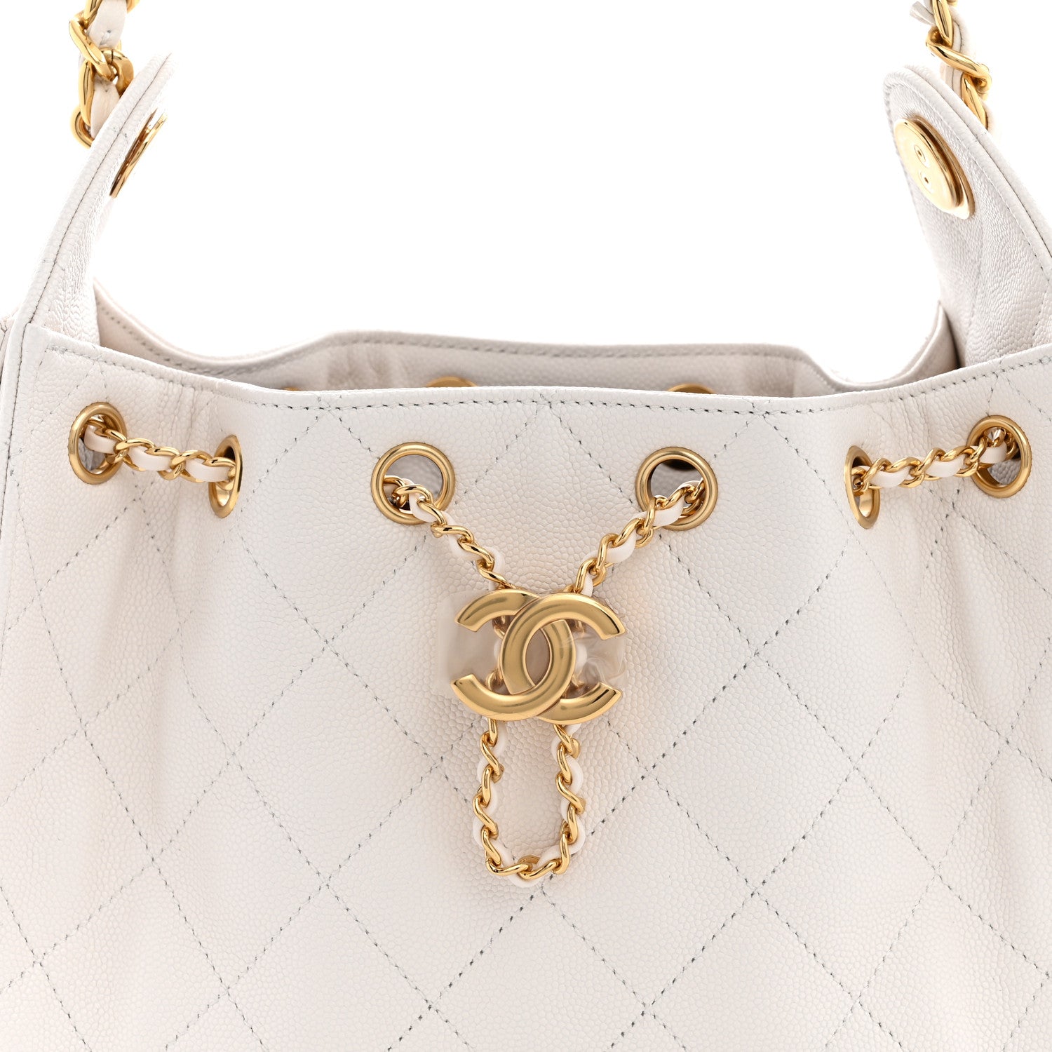 Chanel Caviar Quilted Mini Chanel 25 Handbag White 7 of 10