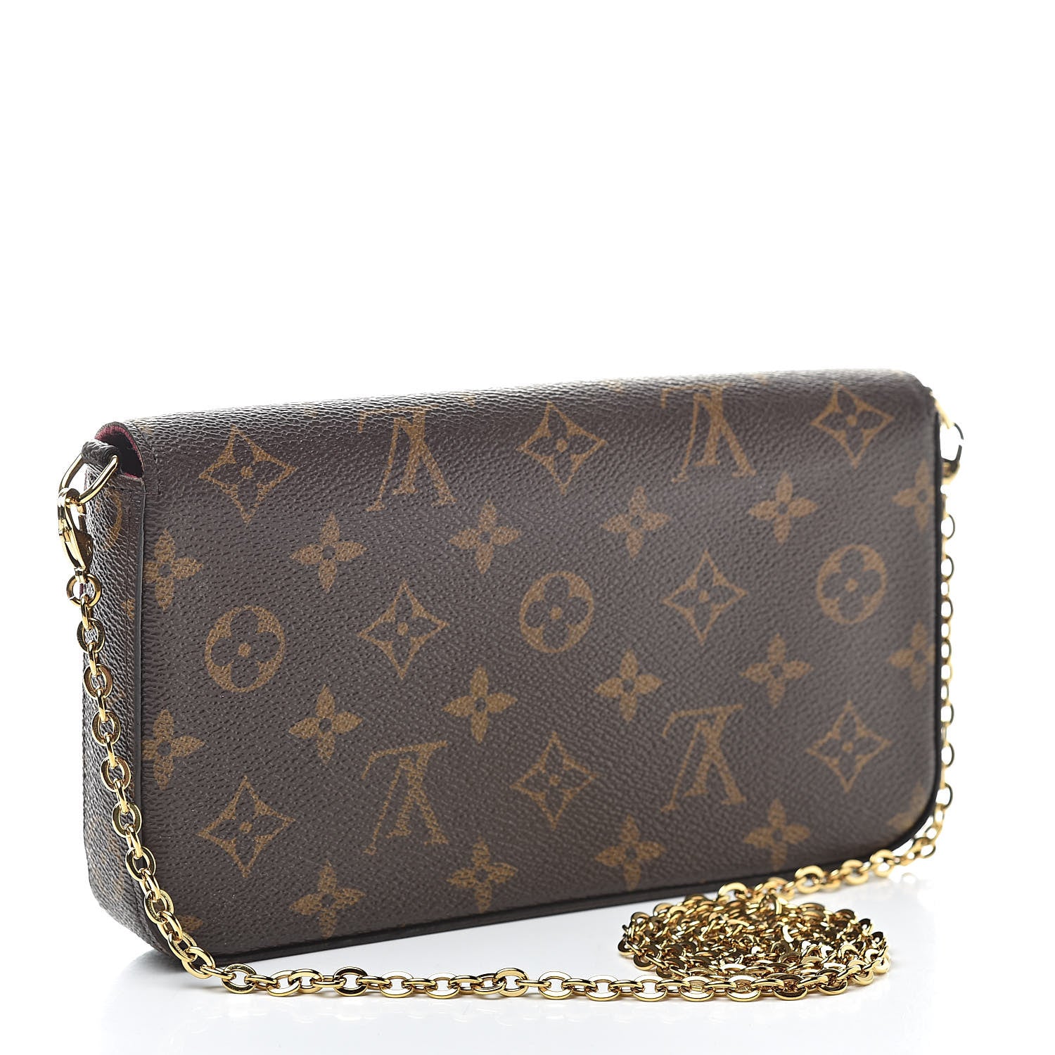 Louis Vuitton Monogram Pochette Felicie Chain Wallet Fuchsia 4 of 16