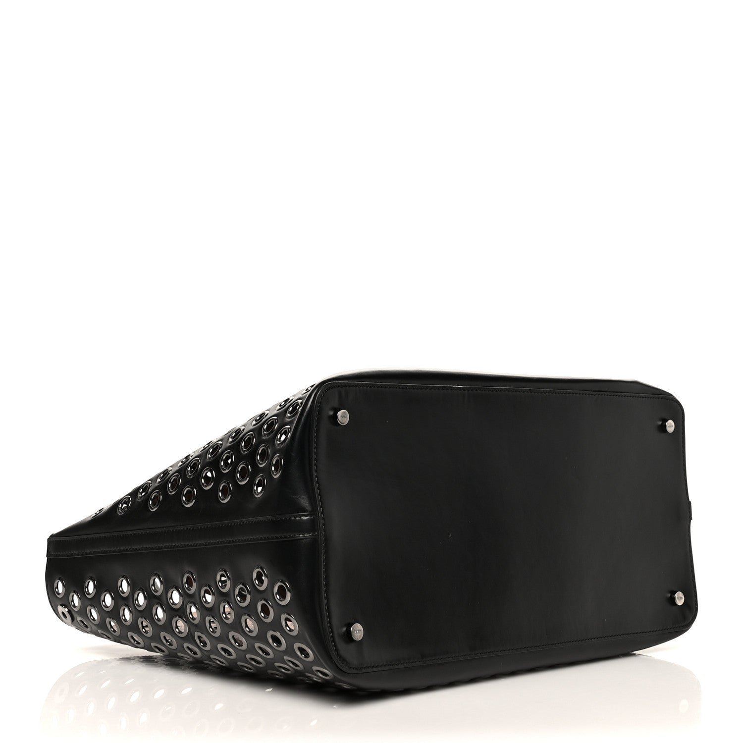 Alaia Calfskin Grommet Tote Black 5 of 9