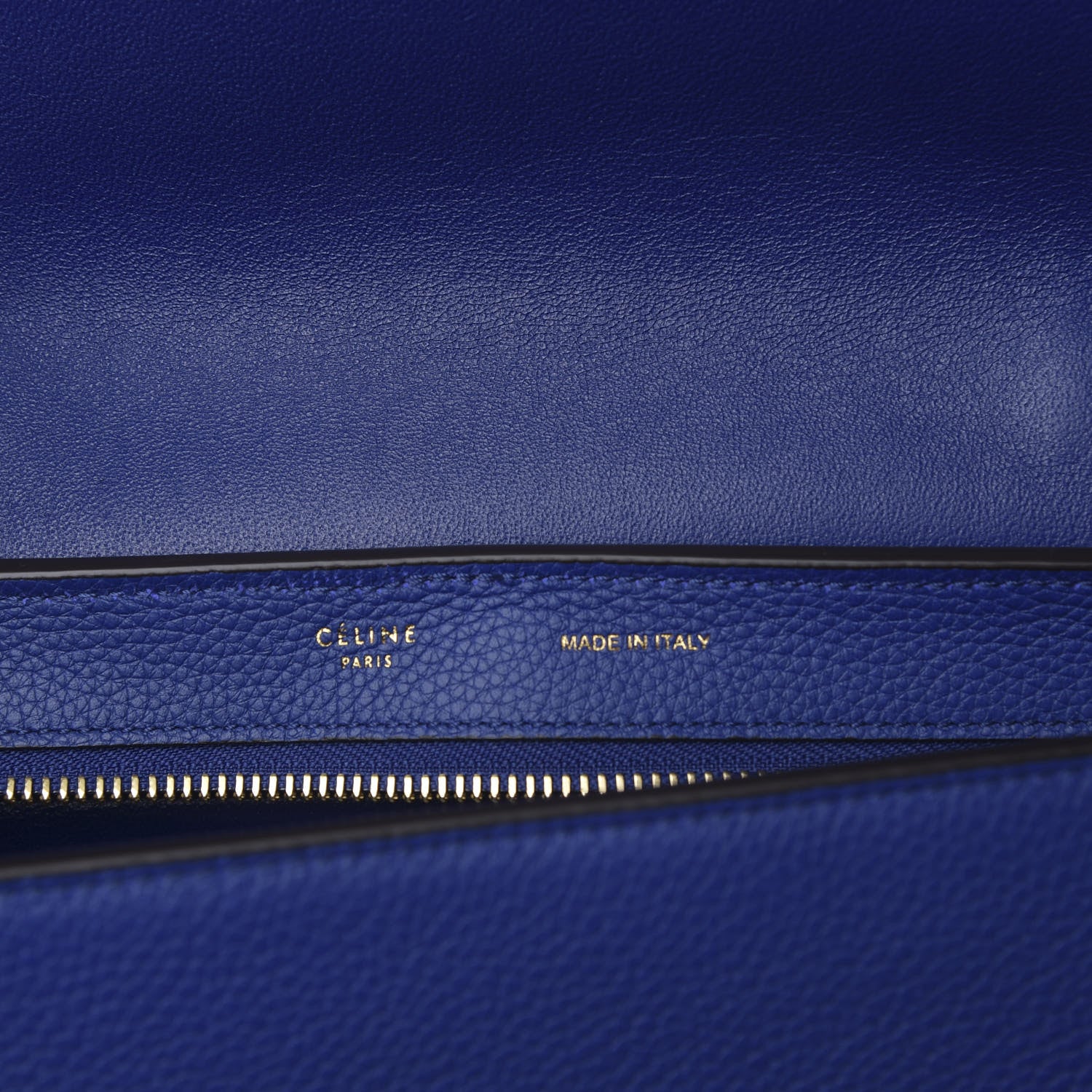 Celine Drummed Calfskin Suede Small Trapeze Indigo 7 of 9