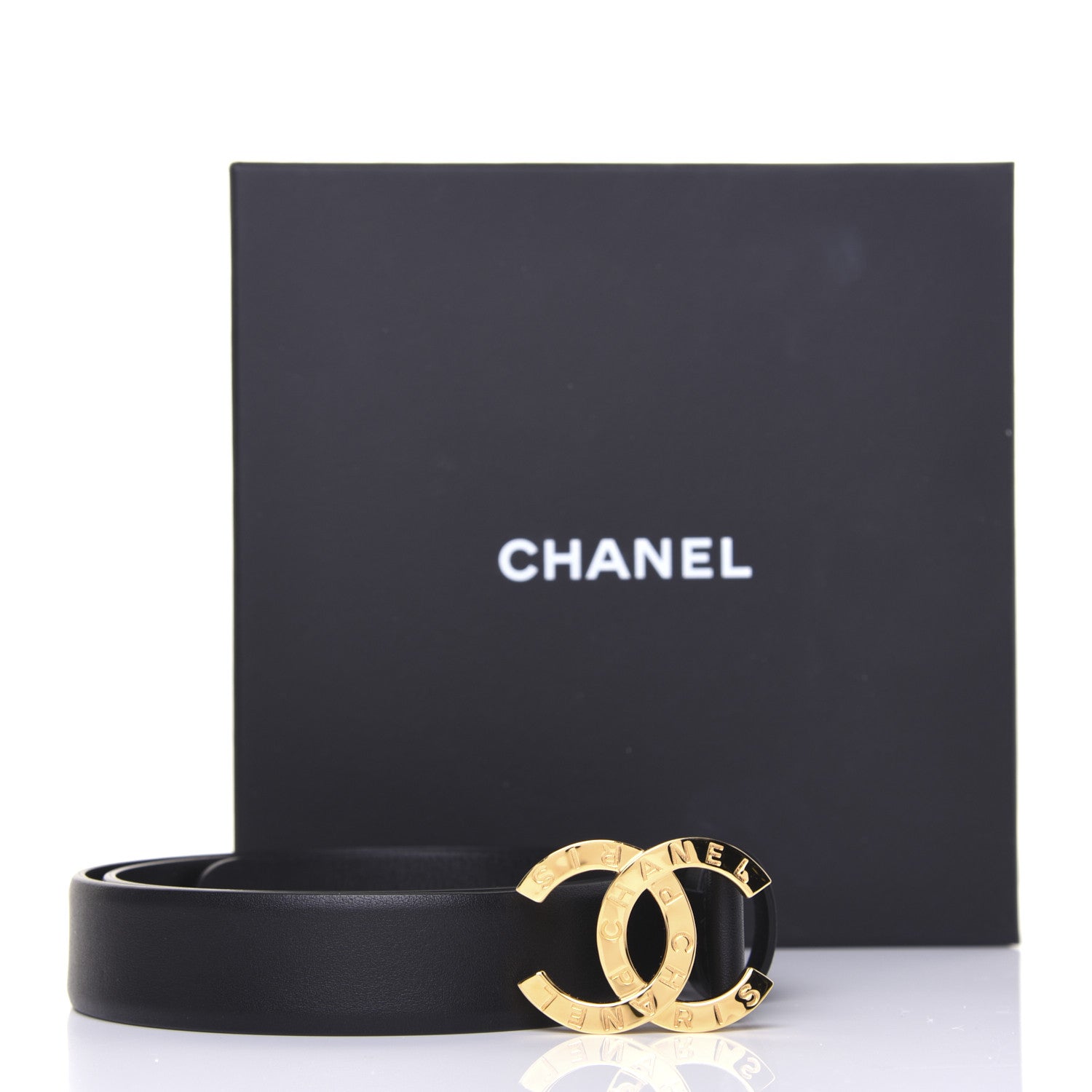 Chanel Calfskin Paris Button CC Belt 75 30 Black 9 of 9