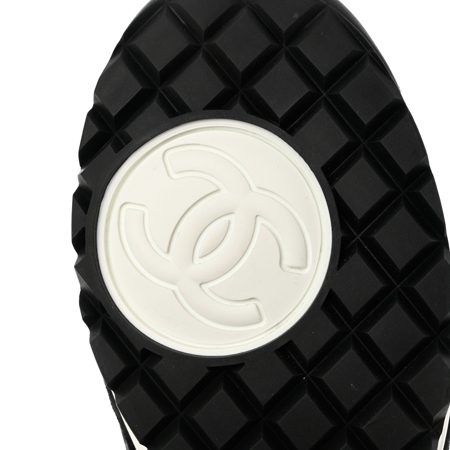 Chanel Suede Calfskin Fabric CC Sneakers 37 Black White 8 of 10