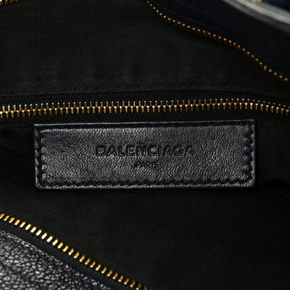 Balenciaga Chevre Gold Metallic Edge Hardware Velo Bleu Nuit Dark Sea 5 of 7