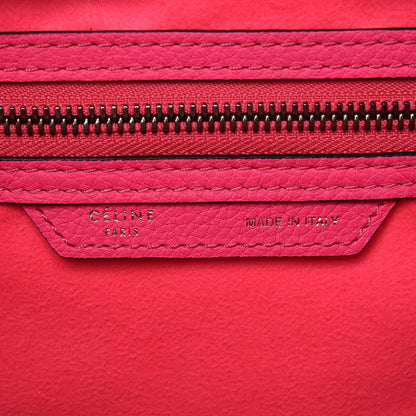 Celine Drummed Calfskin Mini Luggage Fluo Pink 6 of 12