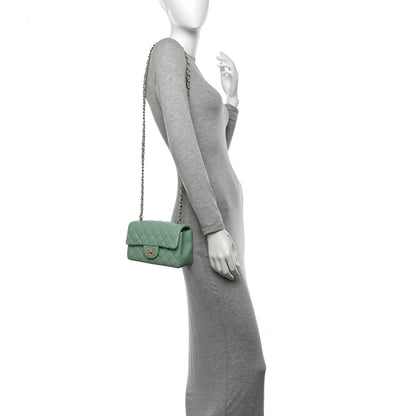 Chanel Lambskin Quilted Mini Rectangular Flap Light Green 2 of 10