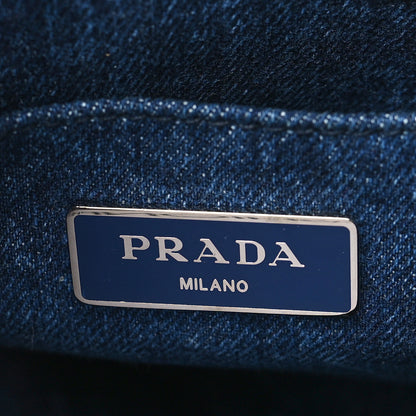 Prada Canapa Denim Crystal Studded Tote Avio 6 of 8