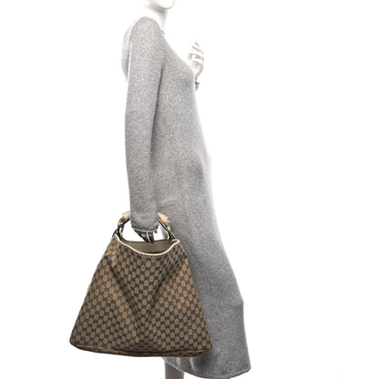 Gucci Monogram Large Horsebit Chain Hobo Off White 2 of 10