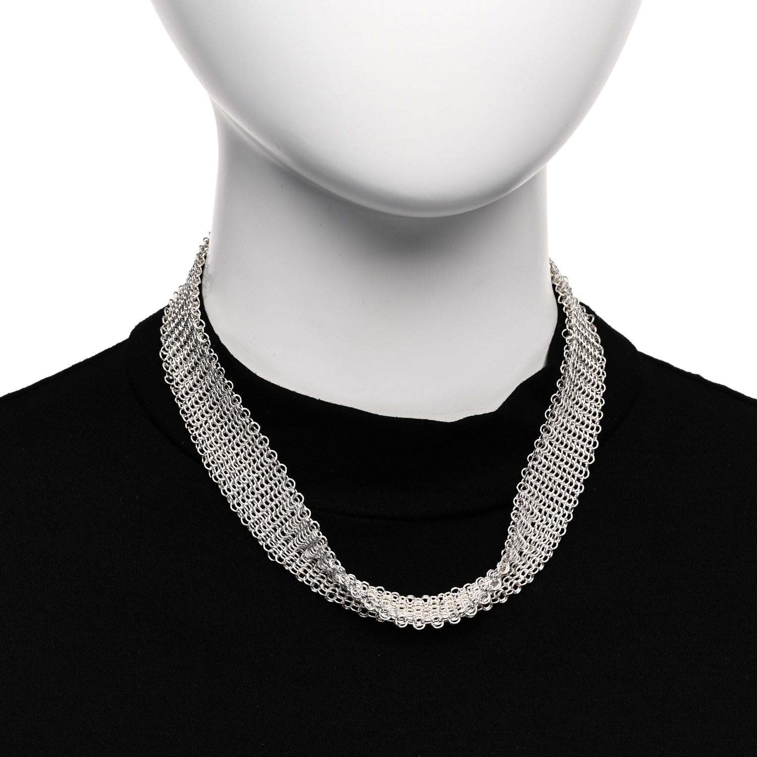 Tiffany Sterling Silver Elsa Peretti Mesh Necklace 2 of 6