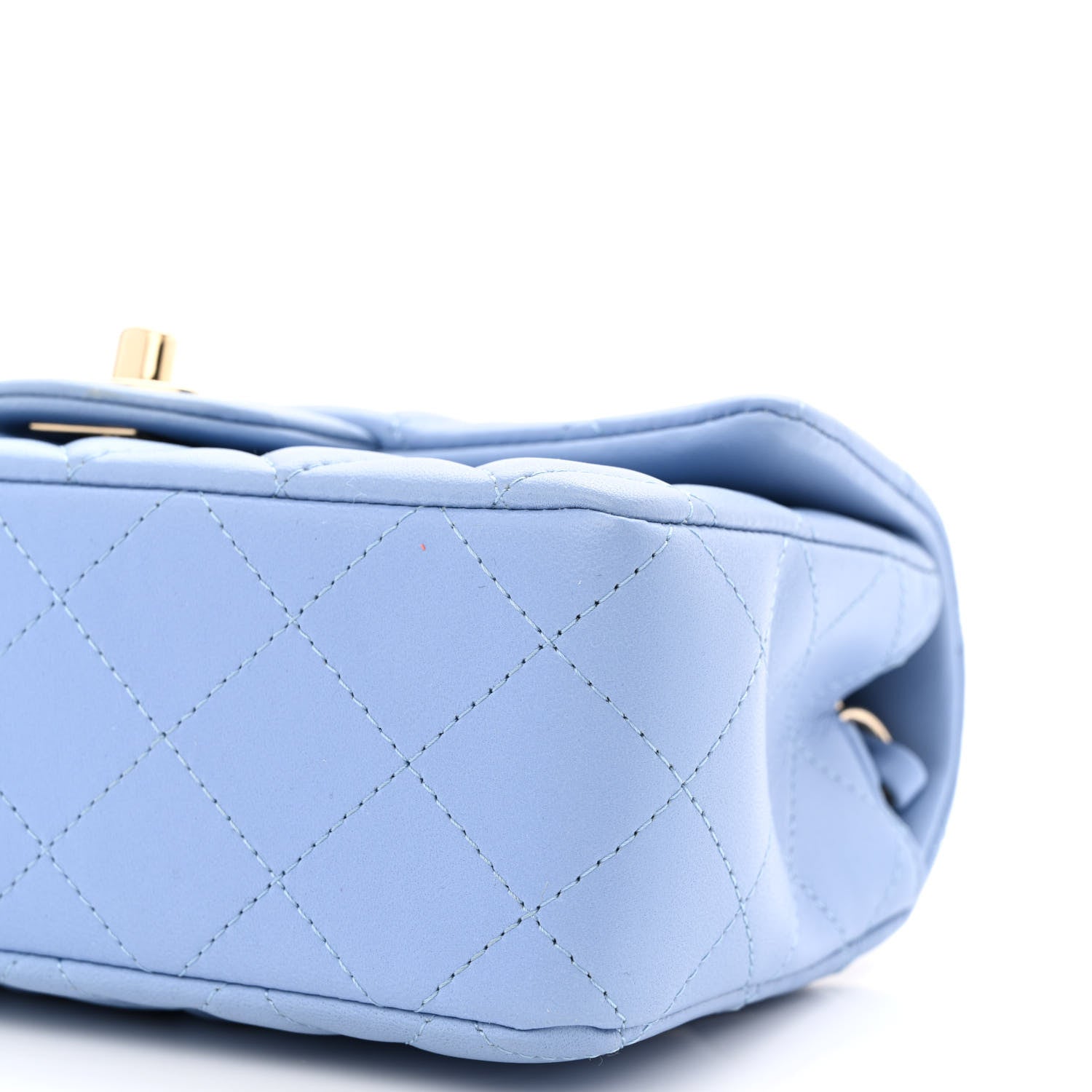 Chanel Lambskin Quilted Mini Rectangular Flap Light Blue 10 of 11
