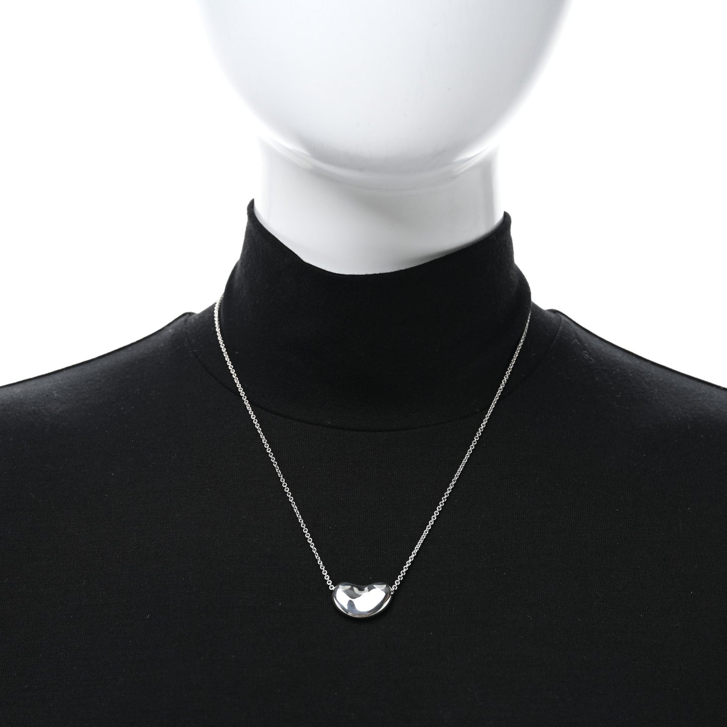 Sterling Silver 20mm Elsa Peretti Bean Pendant Necklace