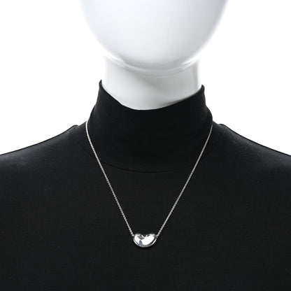 Tiffany Sterling Silver 20mm Elsa Peretti Bean Pendant Necklace 2 of 5
