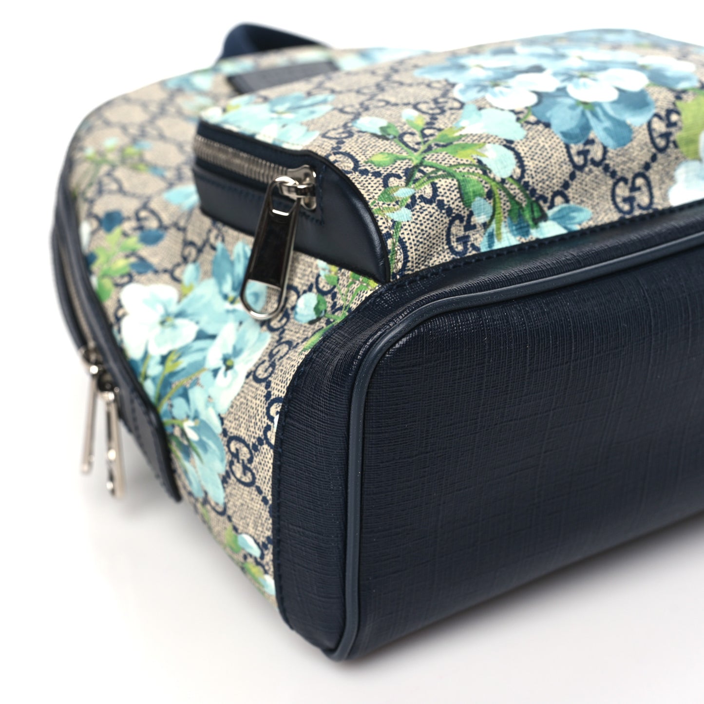 GG Supreme Monogram Blooms Small Day Backpack Blue