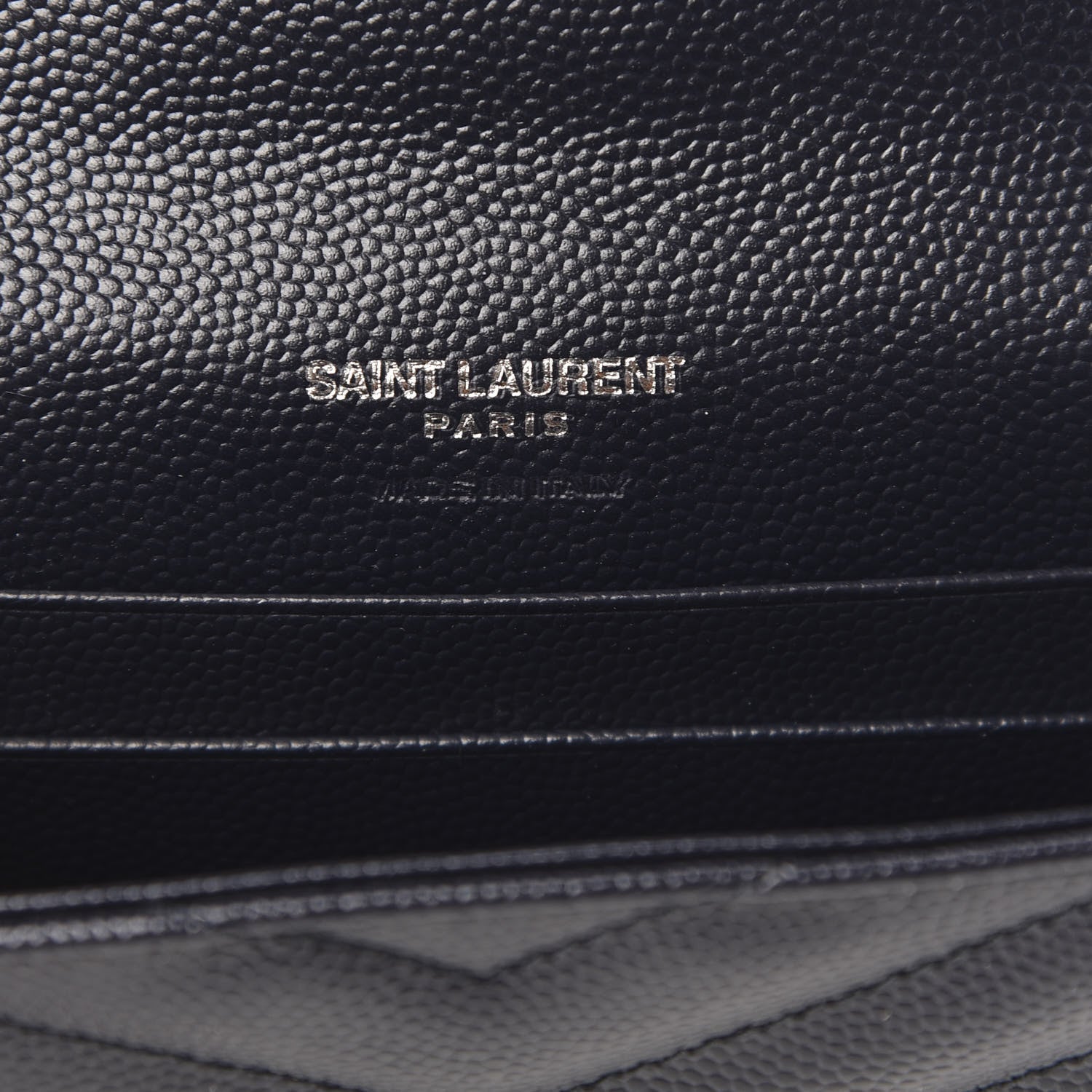 Saint Laurent Grain De Poudre Matelasse Chevron Small Monogram Envelope Wallet Deep Marine 6 of 8