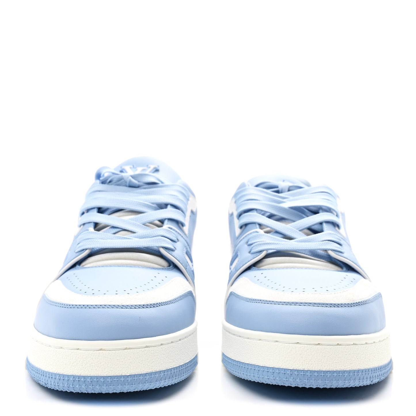 Calfskin Mens LV Trainer Sneakers 9 Blue