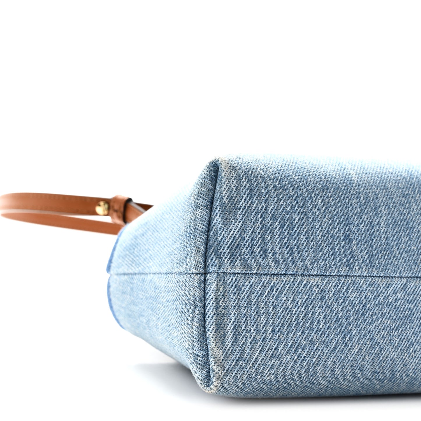 Denim Vitello King Plexiglass Logo Embroidered Mini By The Way Top Handle Boston Bag Denim Cuoio