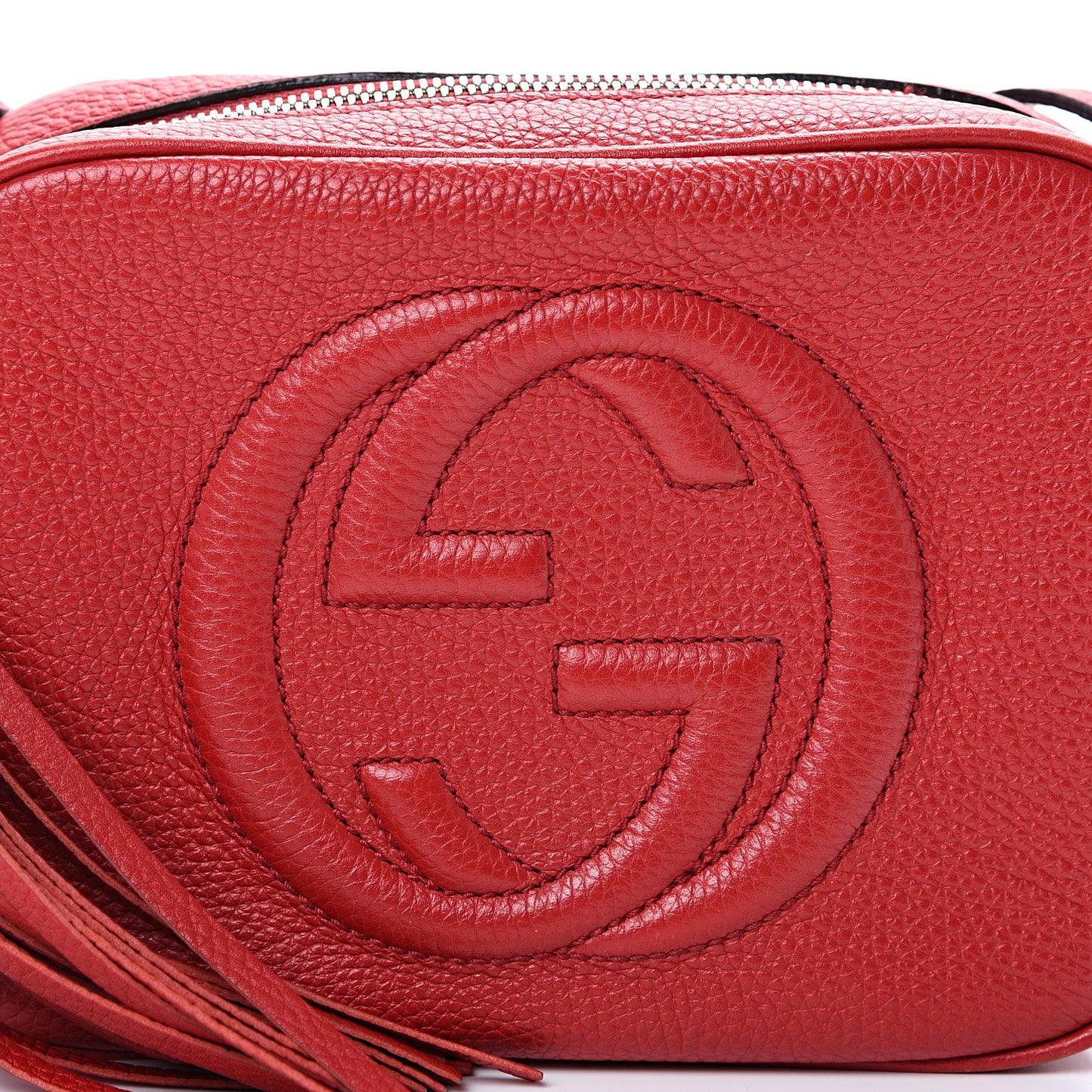 Pebbled Calfskin Small Soho Disco Bag Tabasco Red