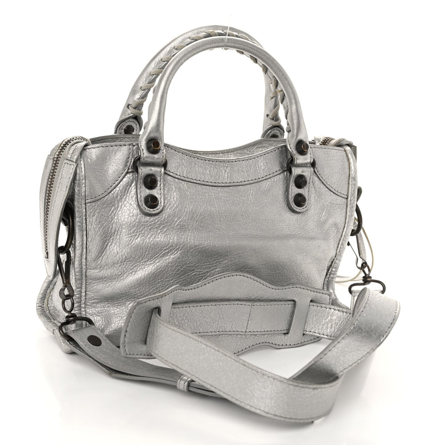 Metallic Agneau Classic Hardware Mini City Gris Aluminum