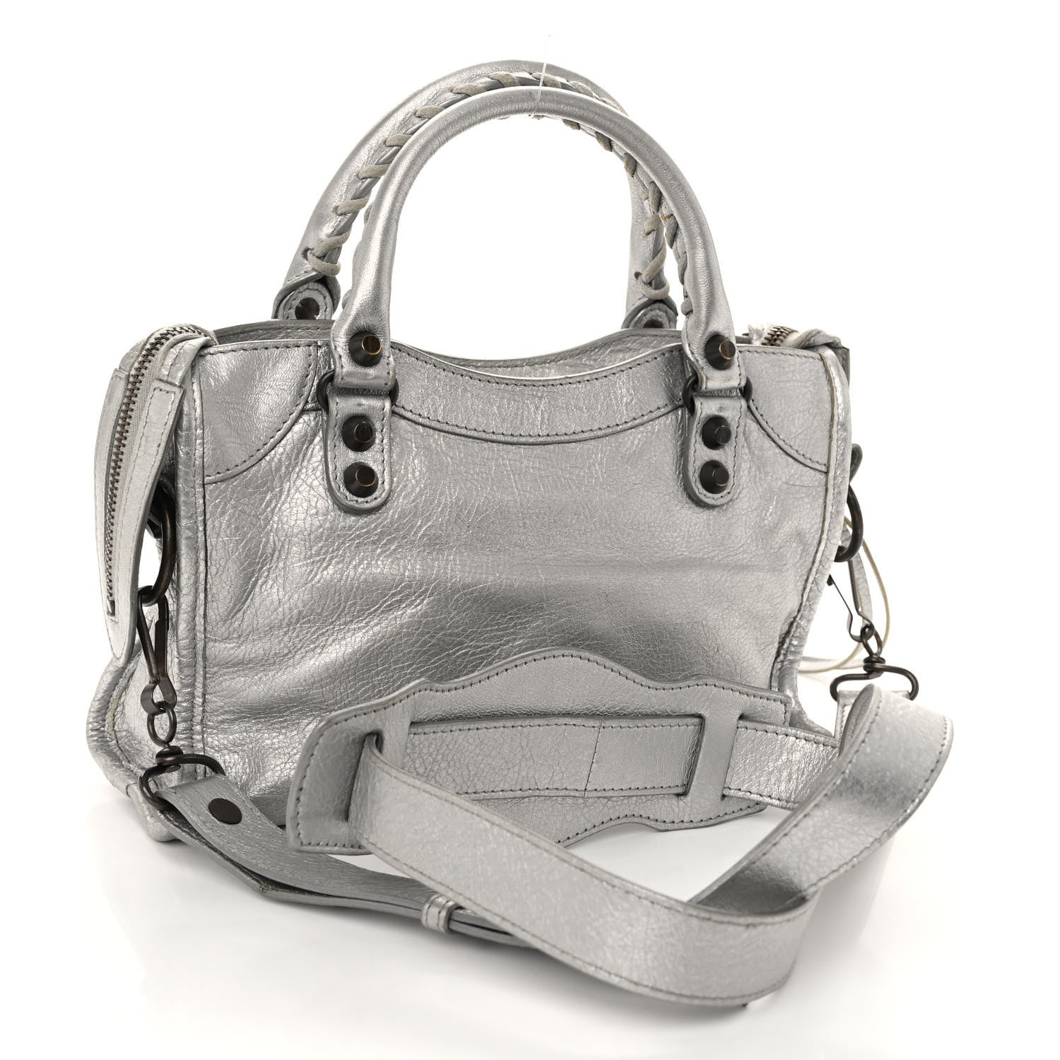 Balenciaga Metallic Agneau Classic Hardware Mini City Gris Aluminum 3 of 10