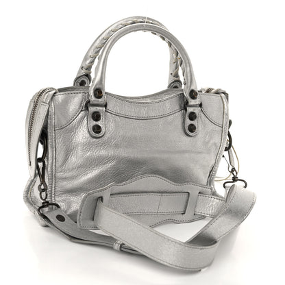 Balenciaga Metallic Agneau Classic Hardware Mini City Gris Aluminum 3 of 10