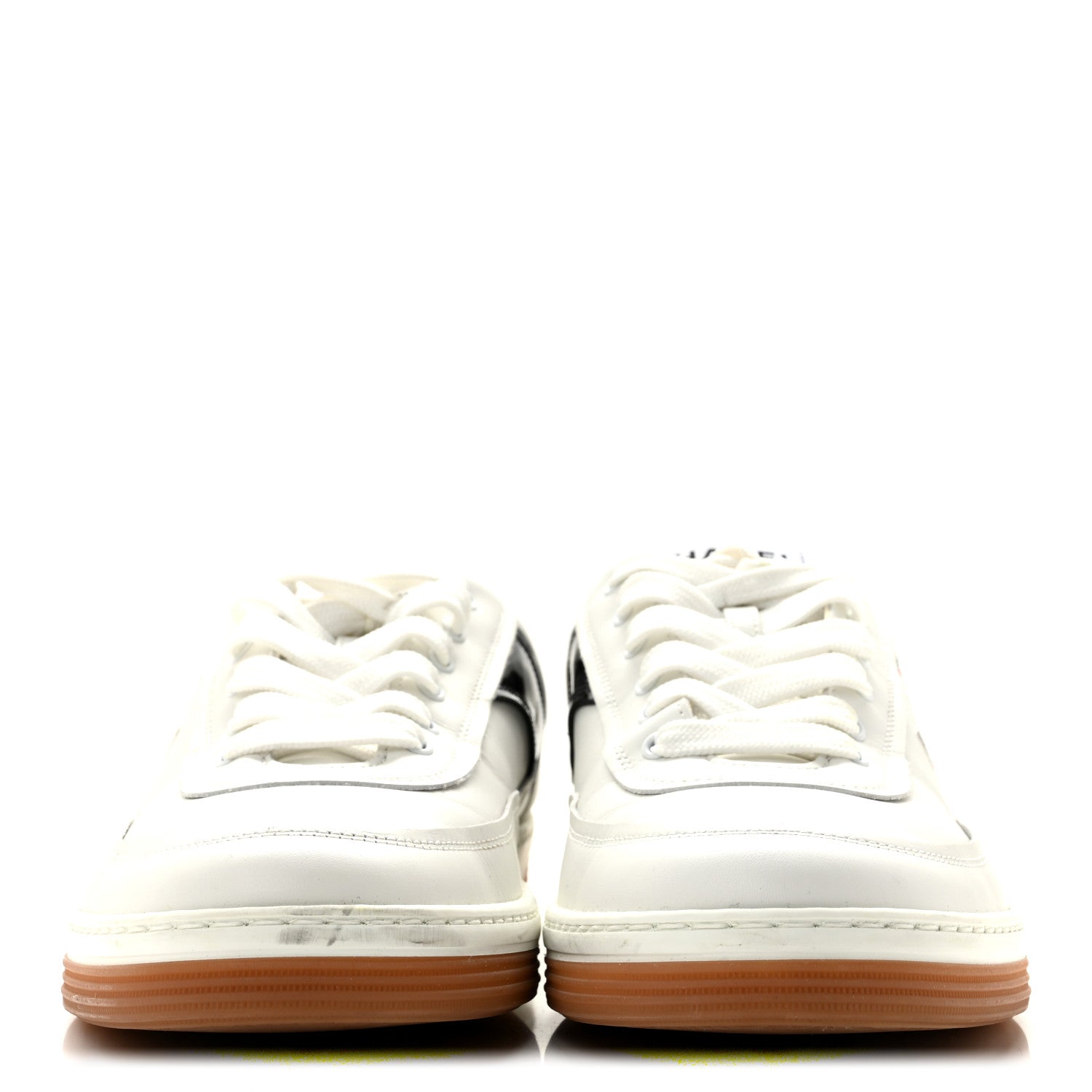 Chanel Calfskin Patent Womens CC Sneakers 40.5 White Black Red 3 of 13