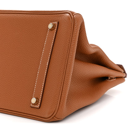 Hermes Taurillon Clemence Birkin 35 Gold 10 of 14