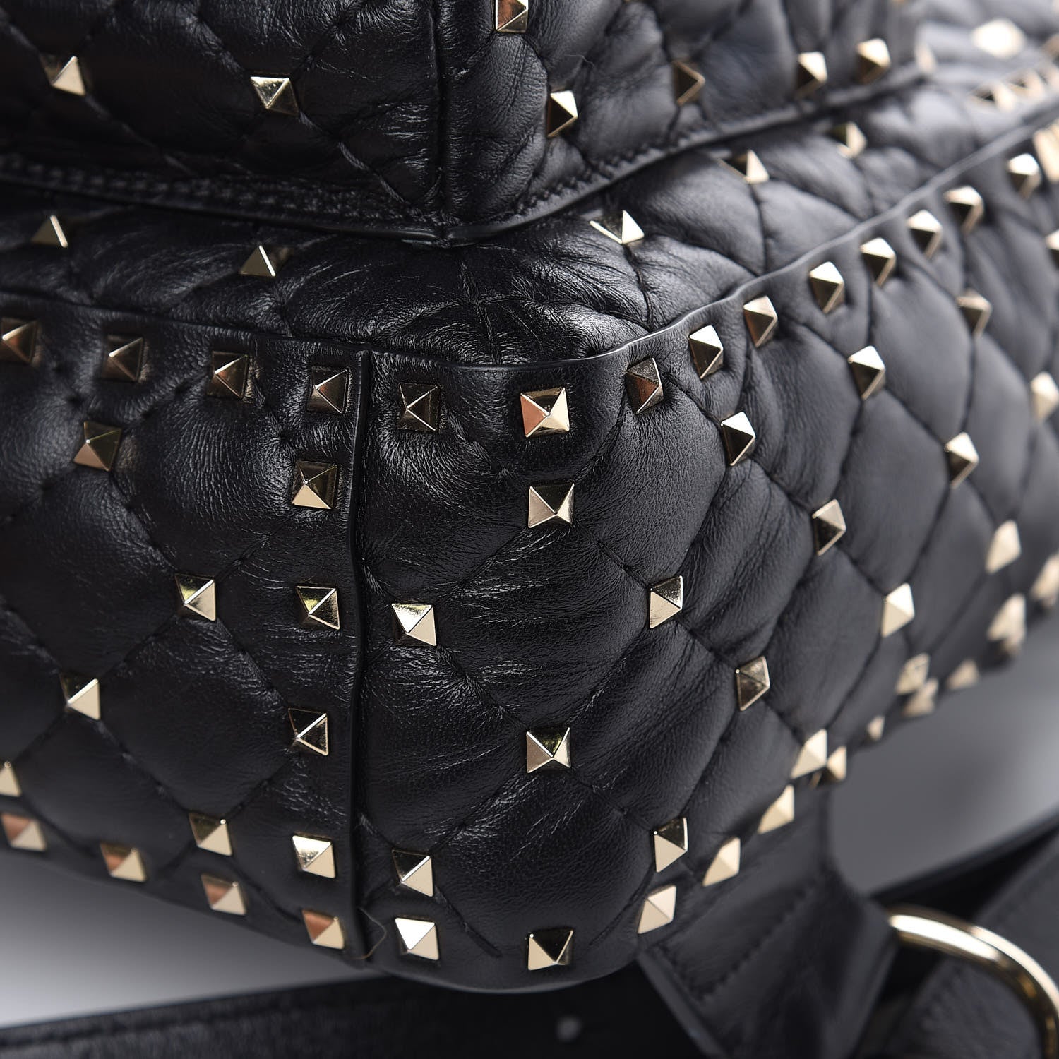 Valentino Garavani Nappa Quilted Small Rockstud Spike Backpack Black 8 of 12